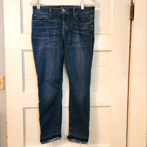 Joe's Jeans Markie Mid Rise Crop Skinny Denim Jean Breanna Raw Hem Sz 29 EUC